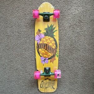 Yellow and Pink Kids Skateboard
